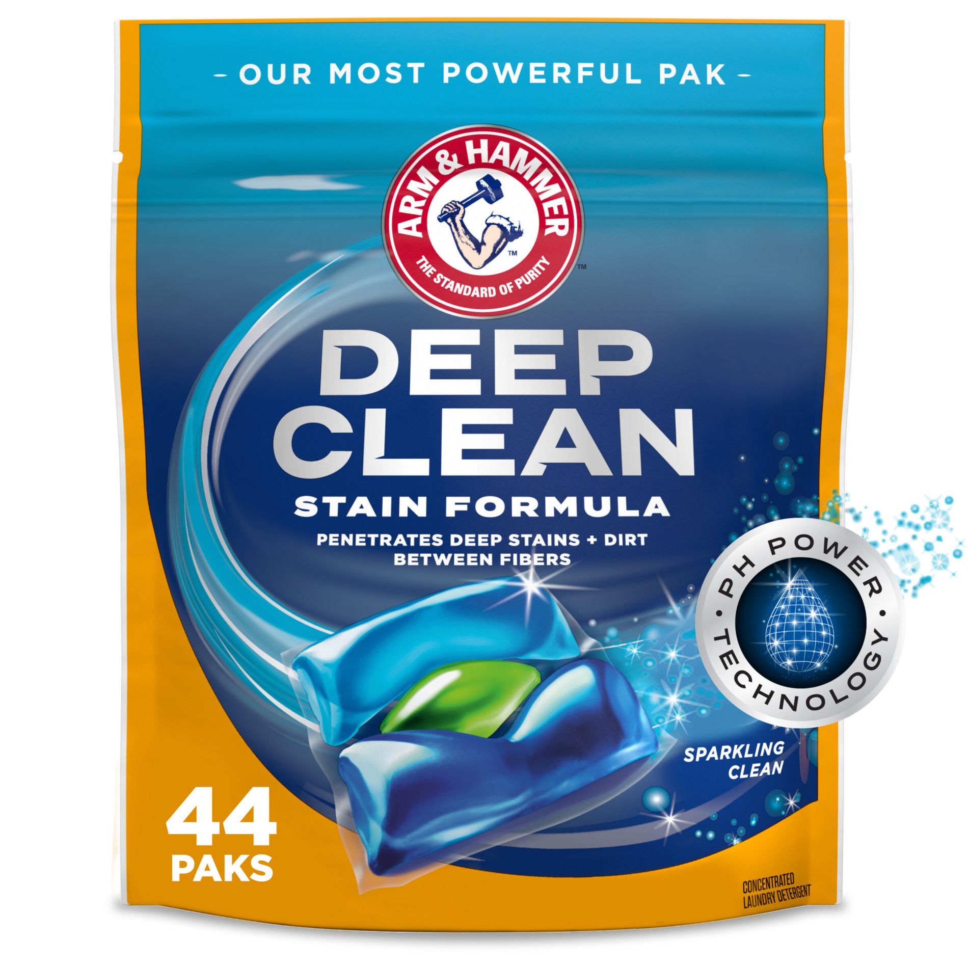 Arm & Hammer Sparkling Deep Clean Stain Formula Laundry Detergent  Pods 68 Pacs - 102 fl oz