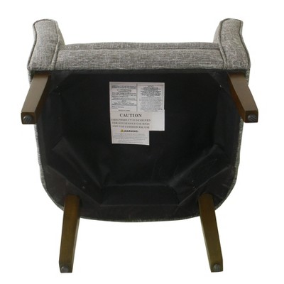 Gray Faux Leather Barrel Accent Chair with Wood Legs