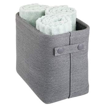 mDesign Cotton Fabric Bathroom Storage Organizer Bin Basket