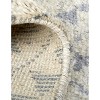 Gray and Ivory Geometric Hand Knotted Worn Faded Area Rug - 4 of 4
