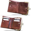 Clotth Women’s Vintage RFID Bifold Wallet - Compact Slim Design with Zipper Coin Pocket & Kiss Lock,PU Leather for Daily Use & Travel - 2 of 4