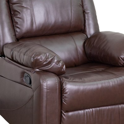 Harmony Series Brown LeatherSoft Recliner with Metal Frame