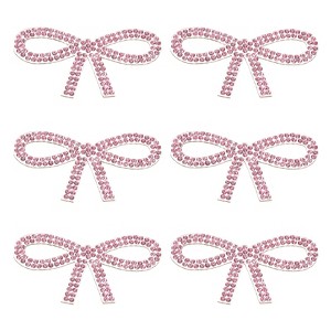 Unique Bargains Self-Adhesive Durable DIY Clothing Bow Rhinestone Stickers 6 Pcs - 1 of 4