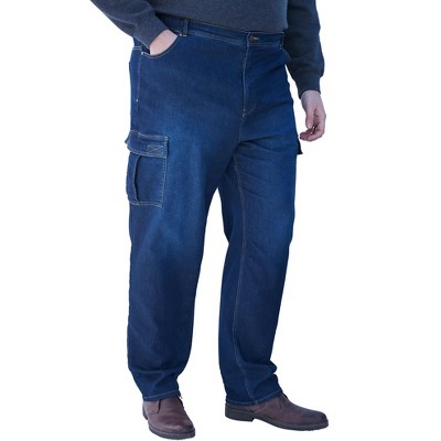 Kingsize Men's Big & Tall Relaxed Fit Cargo Denim Look Sweatpants - Tall -  L, Blue : Target