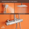 CASAINC 3-Spray Patterns 9.8 in. Thermostatic Rain Shower Faucet Wall Mount Dual Shower Heads in Spot Resist in Brushed Nickel - 2 of 4