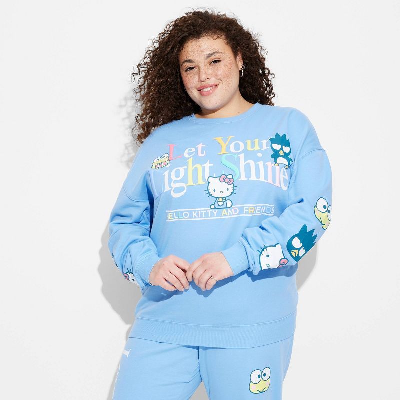 Women's Love Yourself Hello Kitty Graphic Sweatshirt - Blue, 1 of 6