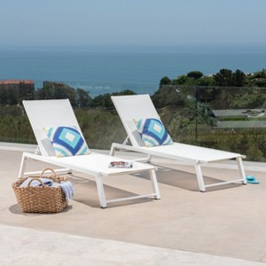 PAGED Patio Lounge Chair Tiltable Recliner with Metal Frame and Mesh Modern Chaise Lounge for Garden, Poolside - 1 of 4