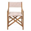 Waldo Classic Mid-Century Outdoor Acacia Wood Foldable Diamond-Quilted Back Director Chair with Cushion- JONATHAN Y - 3 of 4