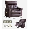 GOCAPTAIN Oversized Rocker Recliner for Adults, Rocking Chair with 1.5X Sponge Comfort Arm and Back, Side Pockets, PU Leather Manual Recliner Chair - 2 of 4