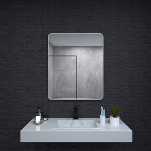 Aluminum Framed Rounded Rectangle Bathroom Wall Mirror,Vanity Mirror - 1 of 4