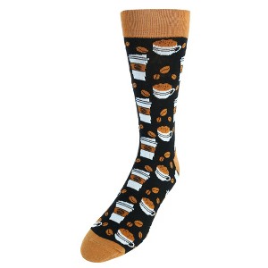 CTM Men's Coffee Cups Themed Crew Socks - 1 of 1