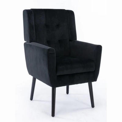 29.5"Modern Soft Velvet Material Ergonomics Accent Chair,Black