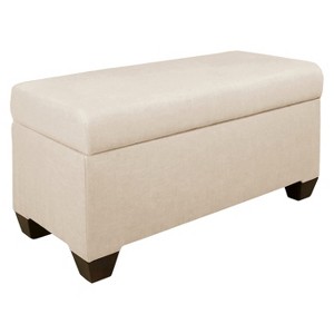 Skyline Custom Upholstered Storage Bench - Skyline Furniture , Linen Talc