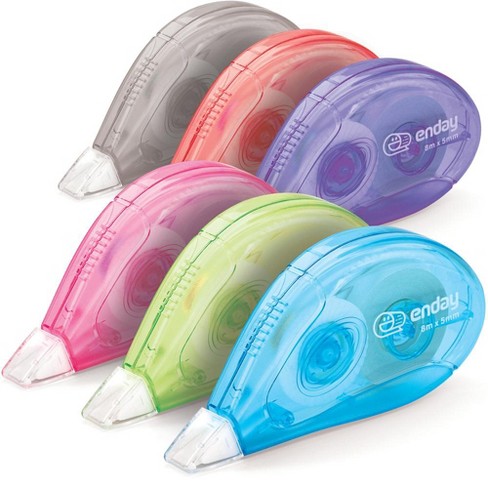 Enday Correction Tape, 6 Color Pack
