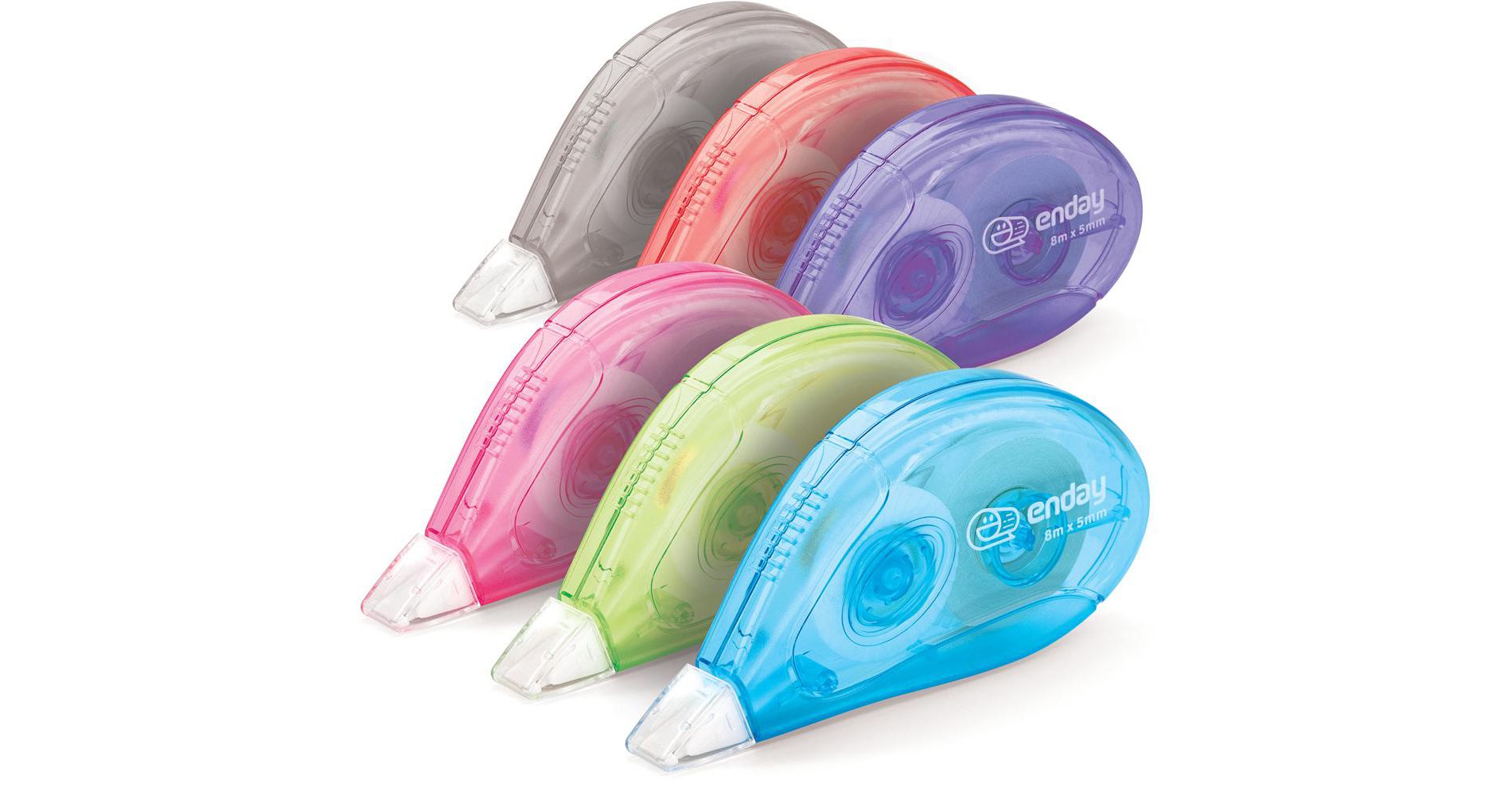 Enday Correction Tape, 6 Color Pack