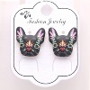 French Bulldog Boston Terrier Stud Earrings Enamel Colorful From the Ginger Lyne Collection - 2 of 4