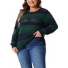 Agnes Orinda Women's Plus Size Casual Long Sleeve Crewneck Lightweight Hollow Knit Pullover Sweaters - 2 of 4