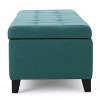 GDFStudio Wendover 50" Velvet/Fabric Tufted Pine Storage Ottoman with Birch Leg - 4 of 4