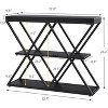 3-Tier Industrial Console Table with x-Shaped Metal Frame, Open Shelf Console Sofa Table for Living Room with Adjustable Feet - 2 of 4