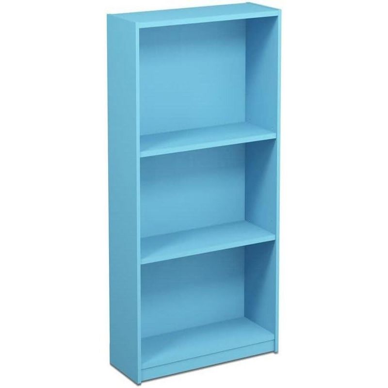Furinno JAYA Simple Home 3-Tier Adjustable Shelf Bookcase, Light Blue, 4 of 5