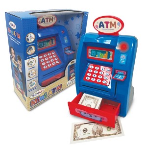 Playful Minds Mini ATM – Lights & Sounds Piggy Bank, Money & Debit Card-Kids 3+ - 1 of 4