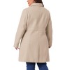 Agnes Orinda Women's Plus Size Winter Single Breasted Back Split with Pockets Long Overcoats - 4 of 4