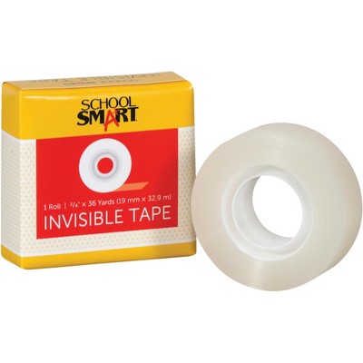 School Smart Invisible Tape, 3/4 x 1296 Inch, Clear, pk of 12