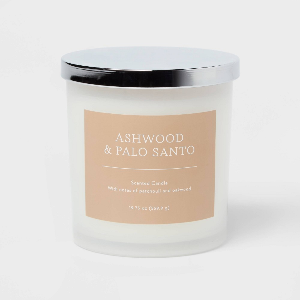 Photos - Figurine / Candlestick 2-Wick 19.75oz Ashwood and Palo Santo Jar Candle - Threshold™