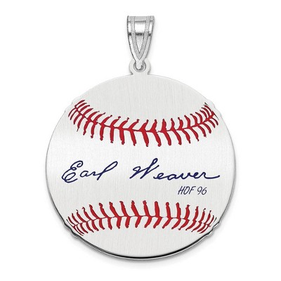 Black Bow Jewelry Sterling Silver Earl Weaver Signature MD Enamel Baseball Pendant