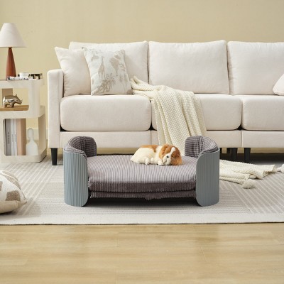Raised Dog Sofa Bed, Supports 35-80 lbs, Removable Mattress Cover, Machine Washable Fabric, Dog Couch Sofa for Small & Medium Dogs–Cuddlewood