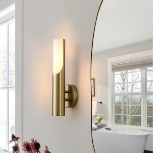 LLHZSY Modern 15" Wall Sconces 1-Light Milky White Glass Cylindrical Wall Light, E26 - 1 of 4