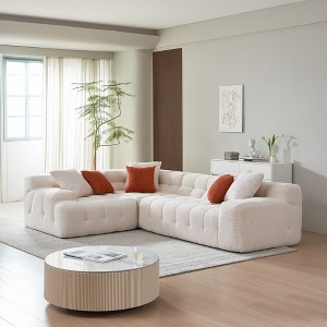 L-Shape Sectional Couch with Chaise,Modern Modular Sofa with Deep Seat, Upholstered Couches for Living Room Bedroom,No Assembly Required - 1 of 4