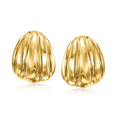 Ross-Simons Italian 18kt Gold Over Sterling Ribbed Earrings