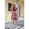 Women's Short Sleeve Round Neck A Line Dress Belted Fit and Flared Midi Summer Dresses Teacher Dress Irregular Stripes Dress - 4 of 4