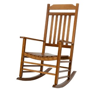 Kozyard High-Back Slat Rocking Chair Set – Solid Wood Rockers for Porch, Indoor, or Outdoor Use - 1 of 4