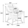 Kumasinova Lazy Sofa Chair with Ottoman, PP Cotton Accent Chair for Living Room, Ergonomic Lounge Armchair with Steel Frame & Soft Flannelette Cover - 3 of 4