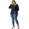 Agnes Orinda Women's Plus Size Knit Thin Fall Winter Trendy Crochet Comfy Pullover Blouse - 3 of 4