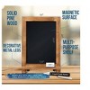 MPM Rustic Torched Wood Tabletop Chalkboard with Legs/Vintage Wedding Table Sign/Small Kitchen Antique Wooden Frame (9.5� x 14� Inches) - image 2 of 4