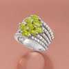 Ross-Simons 3.40 ct. t.w. Peridot and .60 ct. t.w. White Topaz Multi-Row Ring in Sterling Silver - 4 of 4