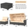 Garvee 6 Pieces Patio Furniture Set - Rattan Outdoor Daybed with Retractable Canopy,Outdoor Furniture Sectional Sofa Set for Garden Poolside Backyard - 3 of 4