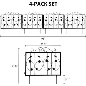 GustoWave Decorative Garden Fence 4/6 Pack, 23.6in (H) x 7.9ft (L) Rustproof Metal Border Fences Decor Animal Barrier for Yard Outdoor - 1 of 4