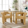 Modern Dining Chairs Set of 2 Beige Upholstered Barrel Side Chairs Chenille Fabric Accent Kitchen Armchair - 4 of 4