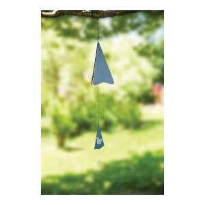 Manual Woodworkers and Weavers Triangle Wind Bell with Butterfly Accent and Rustic Metal Finish for Outdoor Charm - 1 of 3