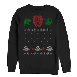 Men's Jurassic World Ugly Christmas Raptor Sweatshirt - 1 of 3