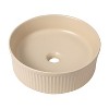 JONATHAN Y Element 14.75 in. W x 14.75 in. D Modern Designer Round Fluted Ceramic Bathroom Vessel Sink - 2 of 4