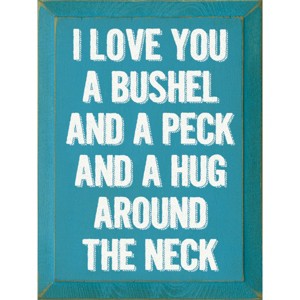 Slickblue I Love You a Bushel and a Peck Wood Sign – Rustic Wall Decor for Nursery or Home – 9"x12", Color Options - 1 of 3