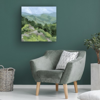 Victoria Barnes Green Valley Landscape Canvas Art with Wood Frame