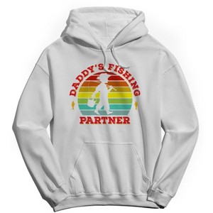 Rerun Island Men's Daddys Fishing Partner Long Sleeve Graphic Cotton Sweatshirt Hoodie - 1 of 3