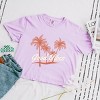 Simply Sage Market Good Vibes Palm Trees Boxy Crop Top - M - Orchid - 2 of 4