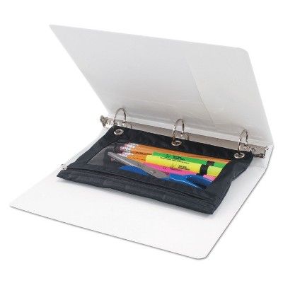 Advantus Binder Pencil Pouch 10 x 7 3/8 Black/Clear 3/Pack 63067